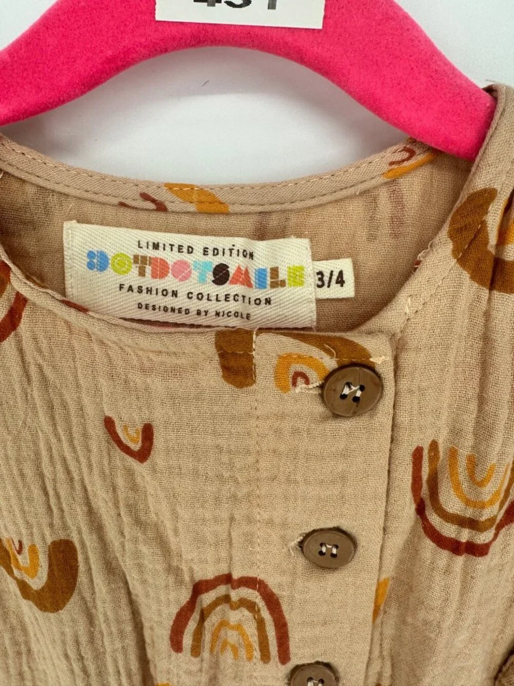 Dotdotsmile Girls Dress Size 3/4 Rainbow Print New With Tags